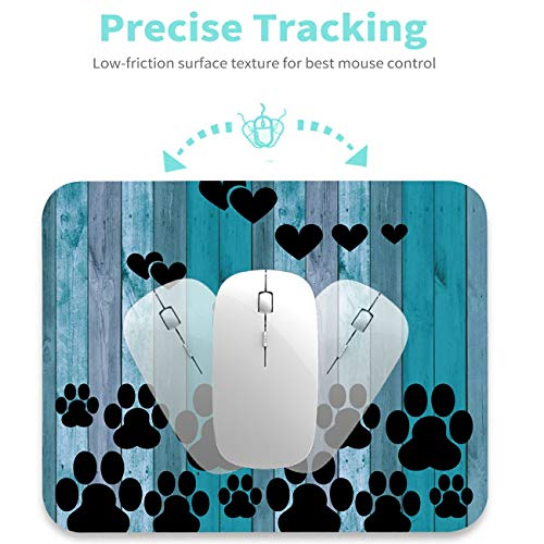 Rossy Mouse Pad, Dog Paw Prints On Wood Pattem Design Gaming Mousepad, Customized Mouse Pads For Laptop, Computers & Office, Mouse Mat With Cute Be Kind Stickers #TOP5