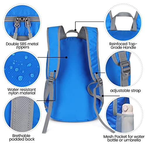 Image of ZOMAKE Ultra Lightweight Hiking Backpack 28L, Packable Small Backpacks Water Resistant Daypack for Women Men(Dark blue)