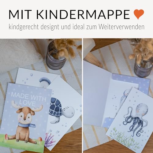 Calmondo Qualle Kinderbild für Kinderzimmer | Tier-Poster als Geschenk für Mädchen & Jungen | Bild für Kinder als süße Wand-Deko für eine fröhliche Atmosphäre | DIN A4 | Mit Bonusbild