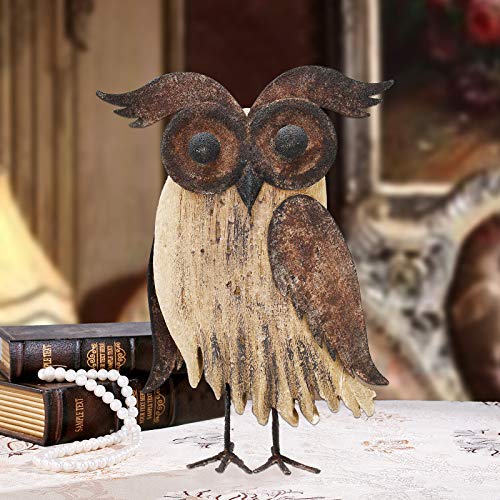 Wood Bird Figurine Home Decor Accent, Rustic Bird Statue Tabletop Decoration Owl Decor For Living Room Bedroom Office Decoration, Abstract Bird Figurine Spring Summer Autumn Decor (Rust Color A & B) #TOP4