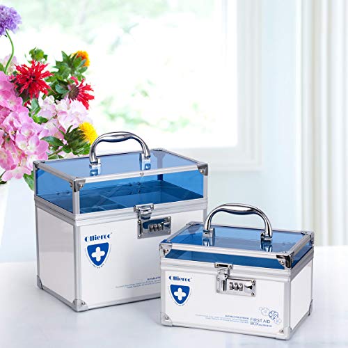 Ollieroo Combination Lock Box for Medication Child Proof First Aid Storage Box Medicine Cabinet