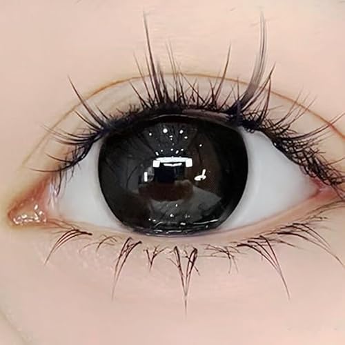 Circle Lenses Schwarz Kontaktlinsen + Behälter I 14.5mm 1 Paar (2 Stück), weiche Linsen, natürlicher Effekt, farbige Monatslinsen ohne Stärke Circle Lenses Schwarz Kontaktlinsen + Behälter I 14.5mm 1 Paar (2 Stück), weiche Linsen, natürlicher Effekt, farbige Monatslinsen ohne Stärke