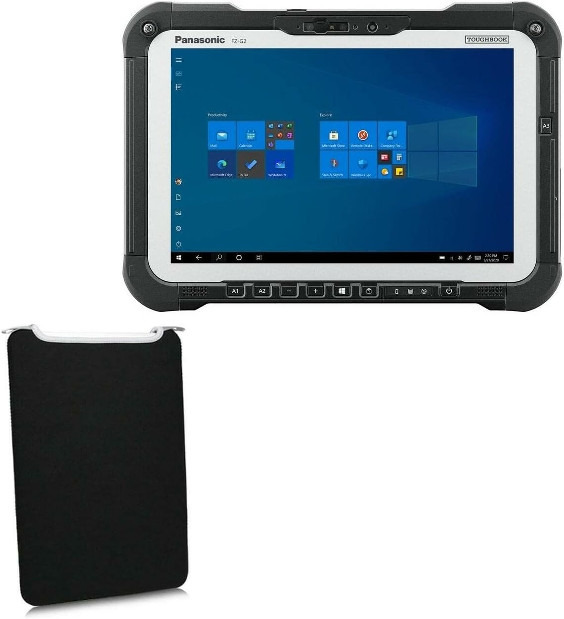 BoxWave Case Compatible with Panasonic Toughbook G2 - SlipSuit, Soft Slim Neoprene Pouch Protective Case Cover - Jet Black