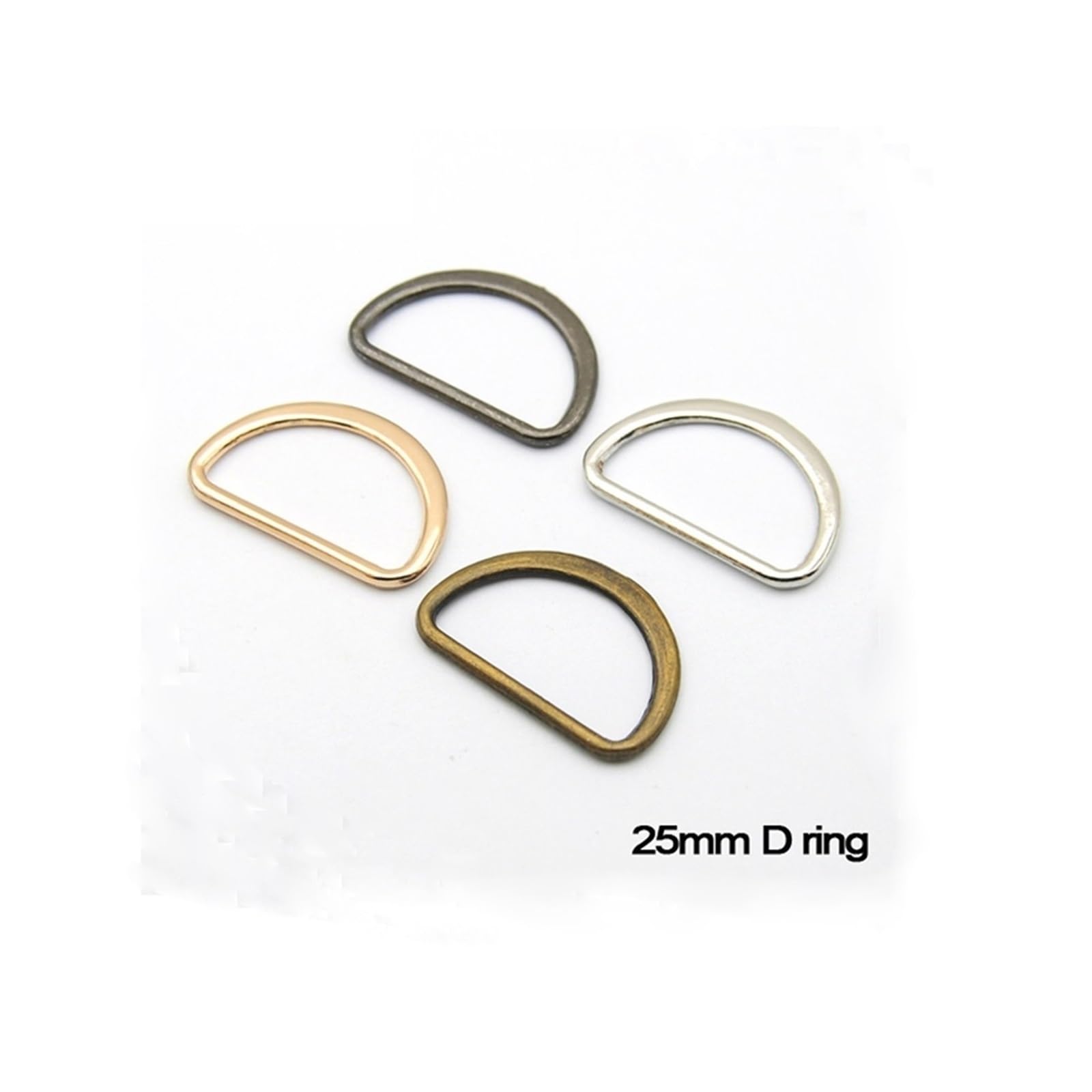 Wytrzymały szekla D, 60 sztuk/partia 1 Cal 25mm metalowe płaskie stop D pierścień regulowane klamry DIY akcesoria torba na buty pasek parciany(Antique Brass)