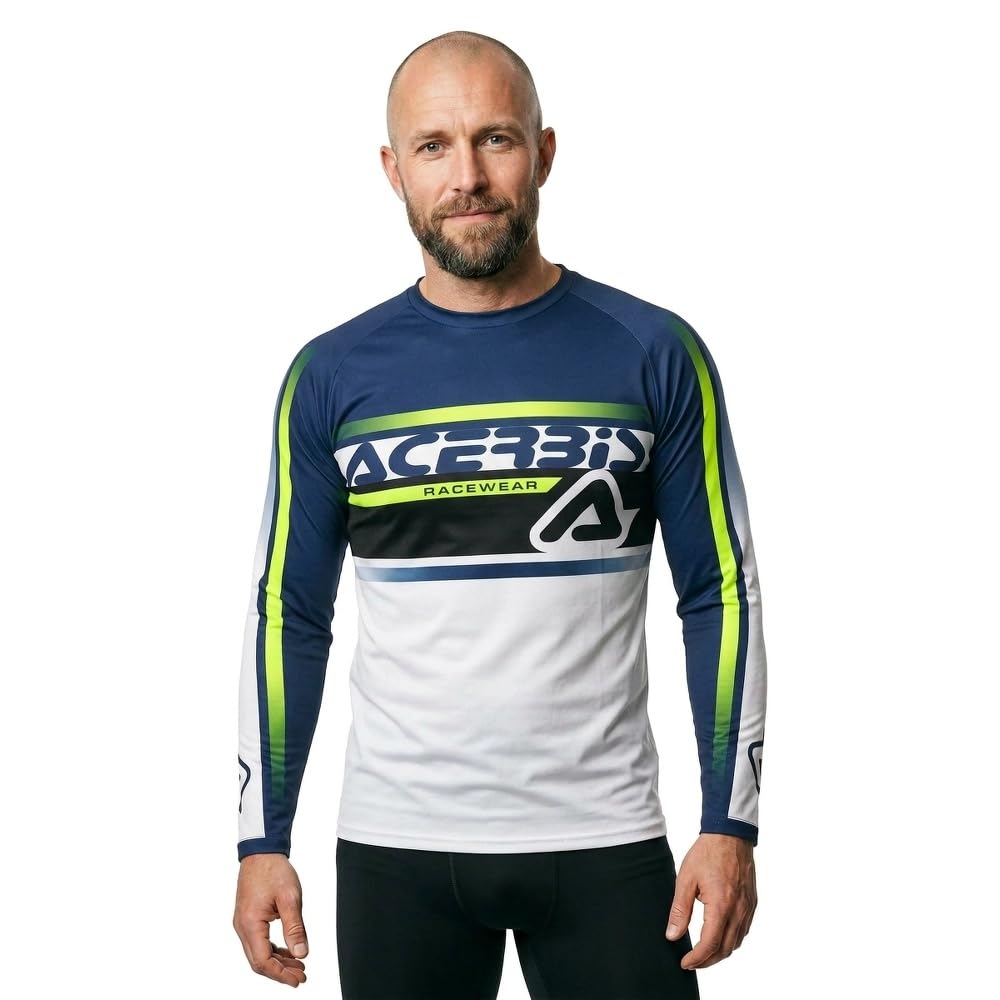 Acerbis MX Linear Lugo Maglia da motocross, blu/giallo, L