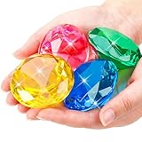 MARFOREVER Extra Big Diving Gems, 60 MM Extra Large Diamond Pool Toys Huge Colorful Acrylic Diamond Gems Pirate Treasure Diving Gems for Summer Water Toys Games Swimming Training Birthday Party Favor