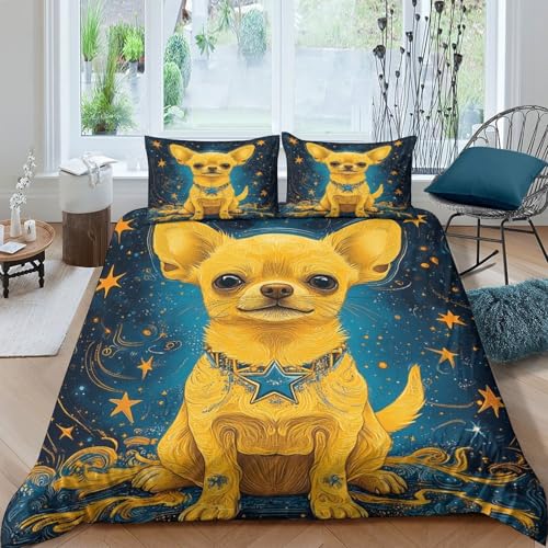Linge de lit Chihuahua 3D : housse de couette féerique et légère pour chambre d'enfant - 4