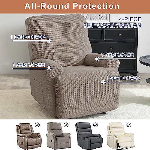 Image of Eco-Ancheng Recliner Slipcovers 4-Pieces Lazyboy Recliner Covers Recliner Couch Covers Recliner Chair Cover Non Slip Reclining Slipcovers with Storage Pockets Furniture Protector for Living Room