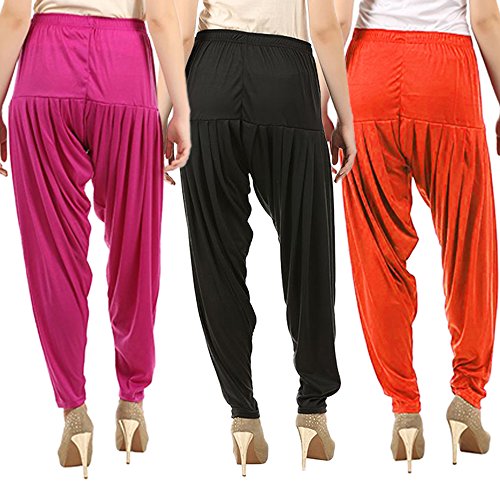 Image of Buy That Trendz Patiyala Pants for Women 3 Combo Patiyala Salwar Harem Viscose Bottoms Pants for Women