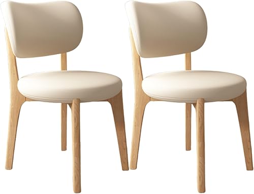 Miniatura 11 de Sillas de comedor de madera maciza, juego de 2 sillas de comedor modernas de mediados de siglo con marco de madera y sillas de comedor tapizadas