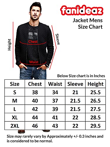 Image of fanideaz Men's Full Sleeve Cotton Diamond Cut Bomber Jacket With Side Pockets