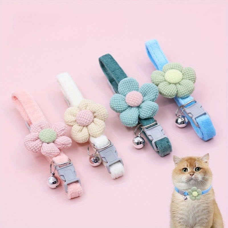Halsband mit Cartoon-Blume, für Hunde, stilvolle Glocken, Haustier-Halskette für kleine bis große Haustiere, Foto-Requisiten, Katzen, Halsschmuck