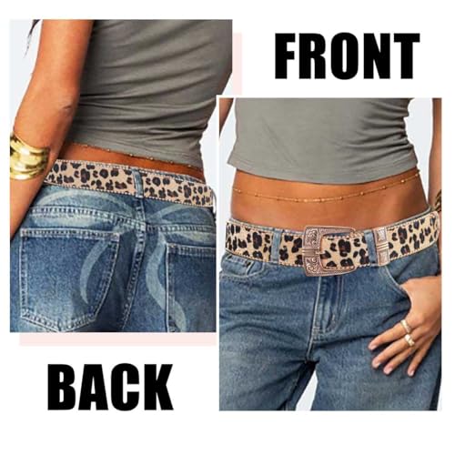 Women Leather Belt Leopard Print Belt for Ladies Fashion Waist Belts for Jean Pants Dress4