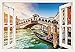 Produktbild Artland Qualitätsbilder I Wandbilder Selbstklebende Premium Wandfolie 130 x 90 cm Architektur Brücken Foto Braun B8DQCanal Grande Rialtobrücke Venedig