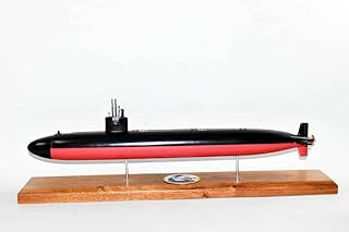 Squadron Nostalgia LLC USS Los Angeles (SSN-688) Submarine Model,Navy,Scale Model,Mahogany,20 inch,LA Class