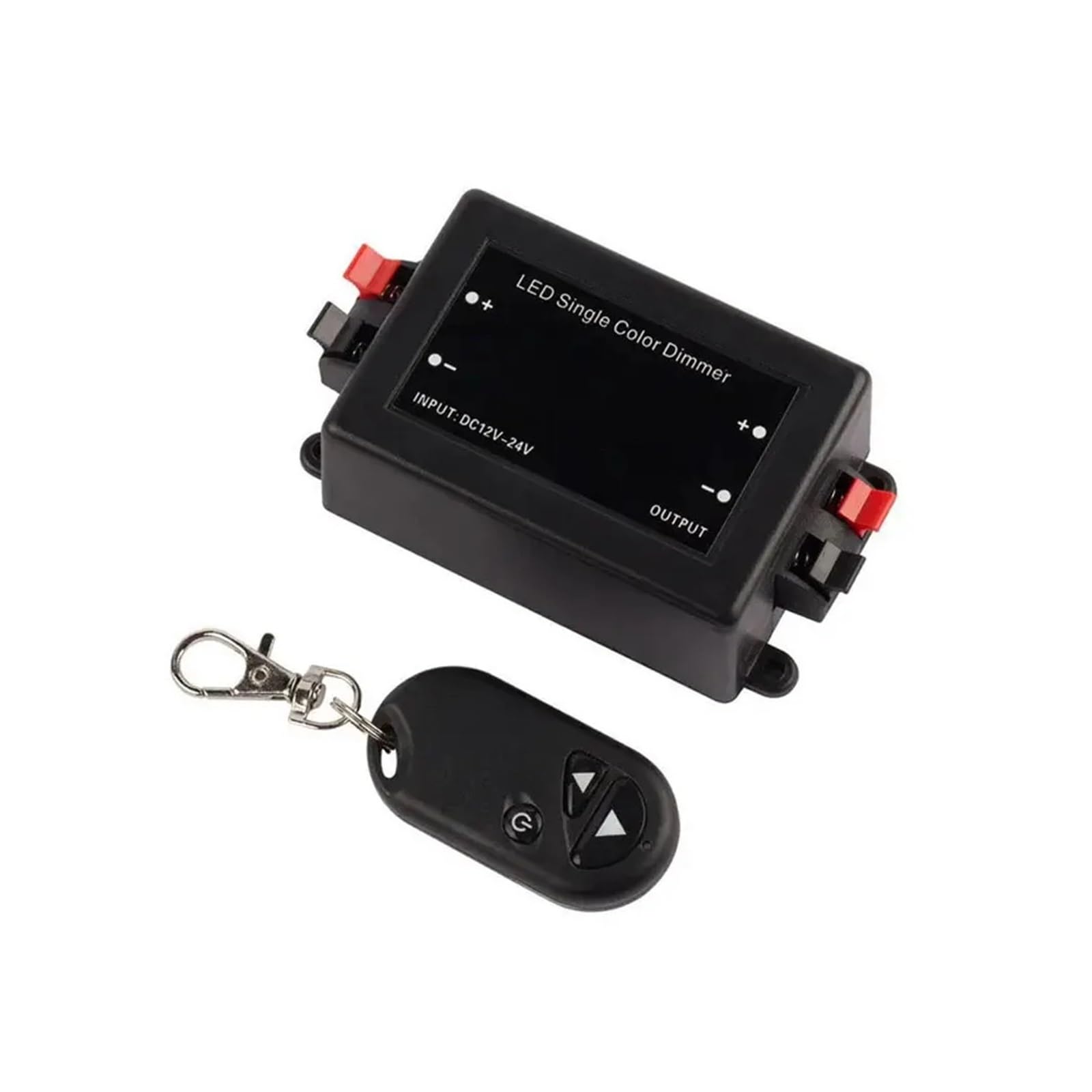 Tira de luz LED sin parpadeos gracias al atenuador de 12V con carcasa de goma de 3 botones