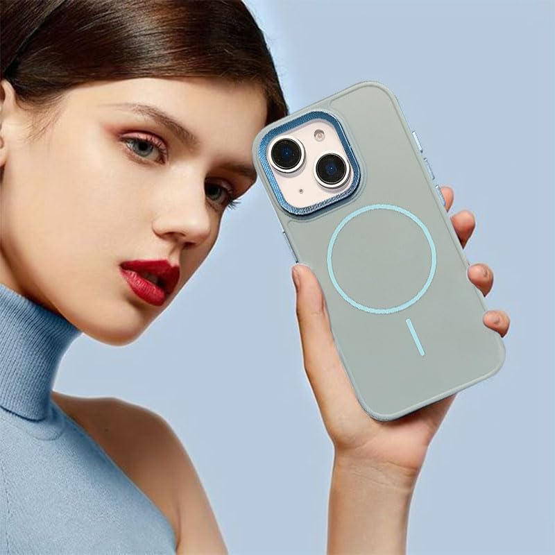 Image of ZR009 for iPhone 15 Back Case Cover | Magnetic | Spiral Camera Protection Silicone Case - Brown
