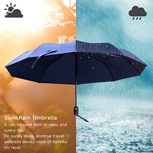 Anntrue Windproof Travel Umbrella, Auto Open Close Lightweight Compact Portable Backpack Folding Umbrella, Perfect for… - Image 6