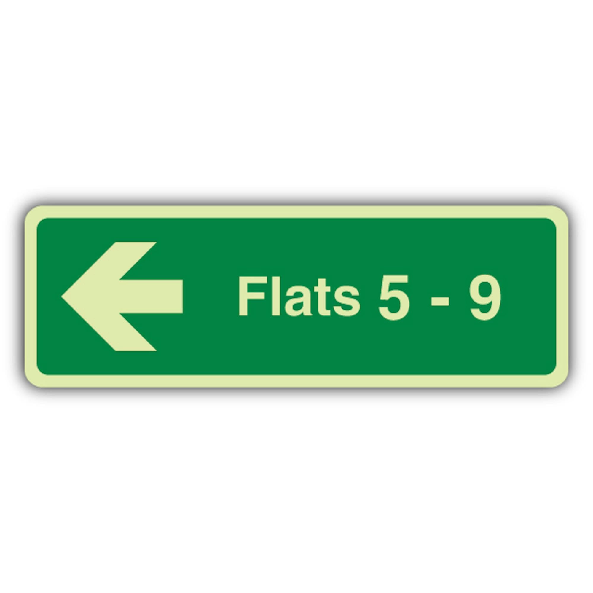 V Safety Flats 5-9 Pfeil nach links, 750 x 250 mm, doppelt leuchtend, starr