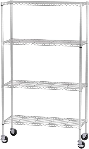 Miniatura 14 de Estantes de almacenamiento con marco de metal, estantería de alambre de 5 niveles, estante de almacenamiento certificado NSF, estante de