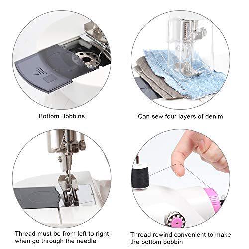 Sewing Machine Mini Electric Portable Handheld Embroidery Machine 2 Speed with Needle Protector Fit for Beginners Household Gift - Thumbnail 3