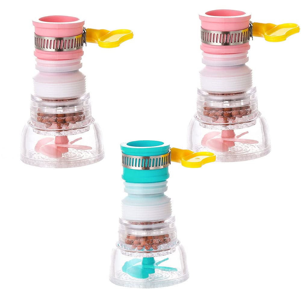 3Pcs Activated Carbon Tap Water Filter 360 Adjustable Rotating Kitchen Tap Nozzle Water Filter Splash-Proof Multifunctional Filter Cartridge Shower