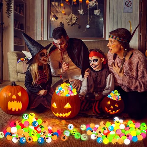 Image of 50 PCS Halloween Party Favors, Halloween Glow in The Dark Bouncy Balls | Trick or Treat Goodie Bag Fillers, Halloween Glowing Bouncy Balls Toys for Halloween Party Supplies, Party Favors