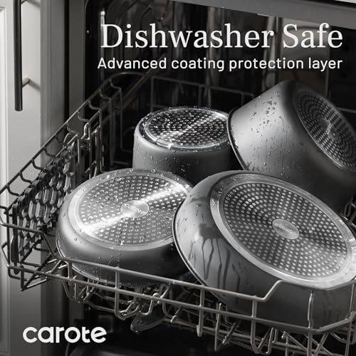 Image of CAROTE 20pcs 4-Ply Premium Hard Anodized Pots and Pans Set Non Stick with Detachable Handle, Dishwasher /Oven Safe, RV Kitchen Cookware Set Nonstick, Induction Cookware, Large Capacity Pans and Pot Set