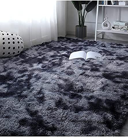 Beglad Plüschteppich, Flauschig Groß 1,8x2,9m – Moderner Zottelteppich Mit Rutschfester Unterseite Für Wohnzimmer, Schlafzimmer & Kinderzimmer In Schwarz