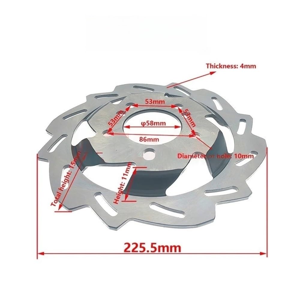 Disco Dischi Freno Moto Per BX24040036 ROTORE DISCO FRENO ANTERIORE 226MM Per S&ym E-XPRO CROX50 JET4 50CC MASK50 ORBIT II 50 125I III 125 FNX125