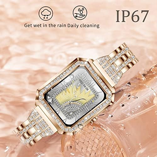 Efolen Smart Watches for Women Alexa Built-in,1.59" Fitness Tracker with Answer/Make Calls,Heart Rate SpO2 Sleep Tracker APP Notification IP67 Waterproof,Fitness Watch Compatible Android iOS Rose gold