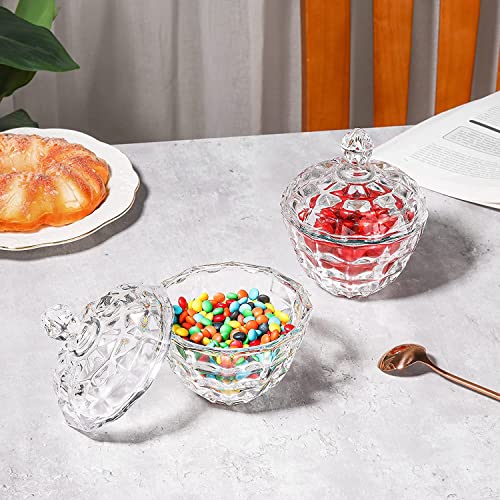 Image of WRINGO Checks Patterned Candy Jar with Lid, Crystal Clear Storage Container for Candy, Cookies, Dry Fruits, Chocolates & Snacks, Decorative Kitchen Storage Jar, (Pack of 1)