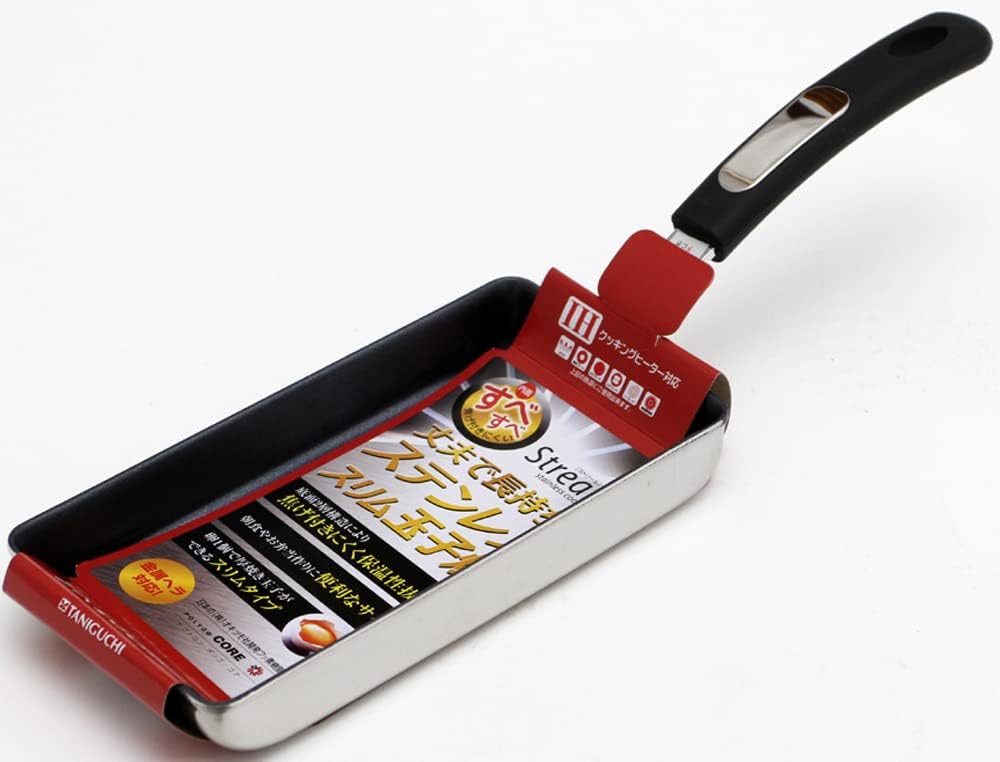 Taniguchi Metal Egg Grilled Egg, 3.5 x 7.1 inches (9 x 18 cm), Induction Compatible, Smooth Slim Strips 2