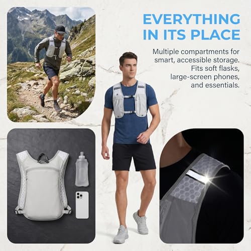 Chaleco de hidratación para correr unisex ajustable con botella para deporte al aire libre 4