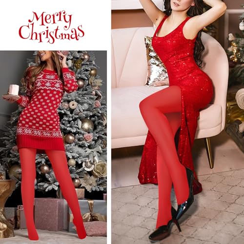 Image of MANZI Women's Solid Color Semi Opaque Footed Tights Soft Stretch Pantyhose
