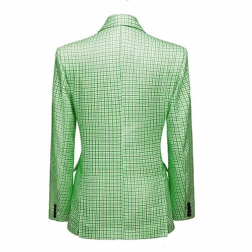 Women's Elegant Business 2 Piece Office Lady Suit Set Plaid Work Blazer Pant Long Sleeve Blazer Jacket and Suit Pants4