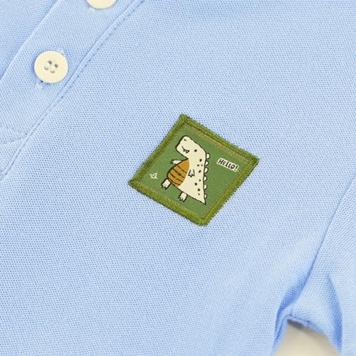 Boys Henley Collar Polo Shirt with Patchwork Style, Short Sleeve Uniform Shirts for Boys4