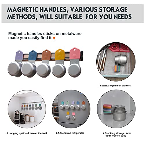 Magnetic Measuring Cups Set, 7 Pieces 18/8 Stainless Steel Stackable Nesting Heavy Duty Measuring Cups, kitchen Tools, Perfect for Dry and Liquid Ingredients, Dishwasher Safe (Muticolour, 7 set) - Image 6