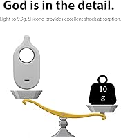 Vista 4 de Funda de silicona para Galaxy SmartTag2 con llaveros, paquete de 2 fundas protectoras antiarañazos con mosquetón (azul marino/gris)