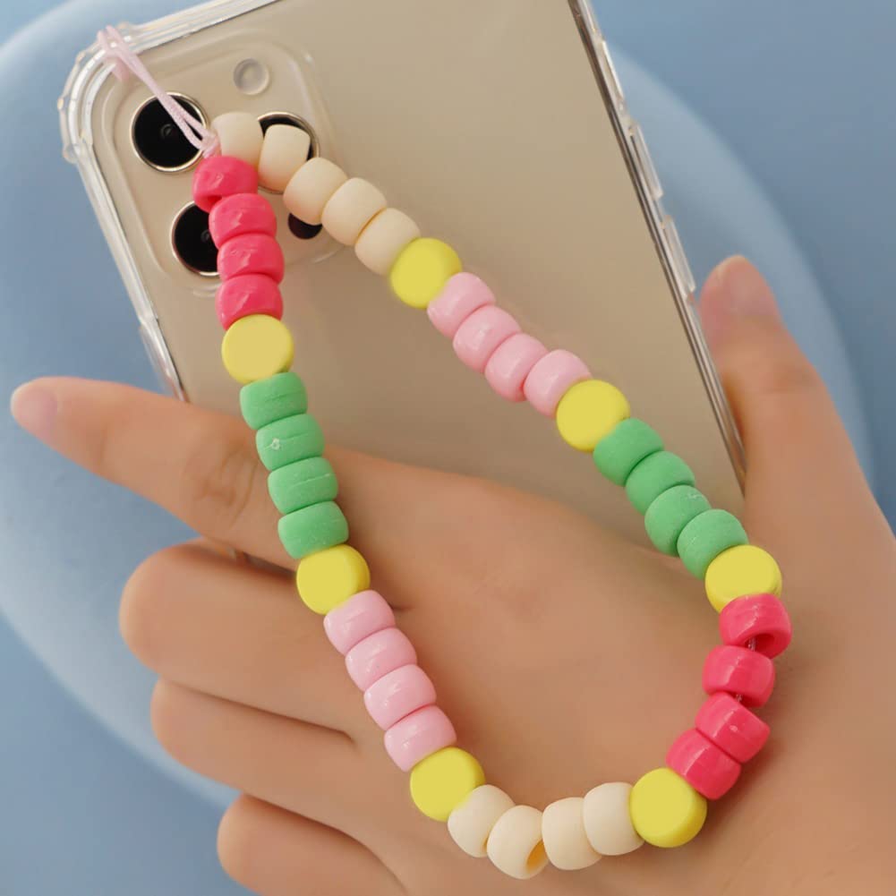 Lanière Téléphone Portable Perles | Bracelet Anti-perte Pour Smartphone | Pendentifs Lettres, étoiles, Cœurs | Pour Femmes, Filles, Cadeau