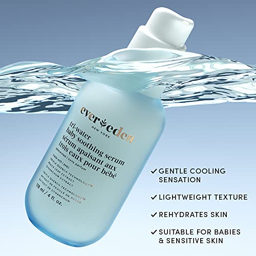 Image of Evereden Tri-Water Baby Kids Serum, Unscented, Gentle, Dermatologist-Tested | Gentle Fragrance-Free Formula for Delicate Baby Kids Skin, After-Sun Moisture, Clean & Vegan Ingredients, EWG Verified