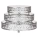 Amalfi Decor Cake Stand Plateau Riser Set of 3 Pack, Mirror Dessert Cupcake Pastry Candy Display Plate for Wedding Event Birthday Party, Round Metal Pedestal Holder, Silver