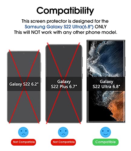 amFilm 3D Curved Glass Screen Protector for Samsung Galaxy S22 Ultra #TOP8