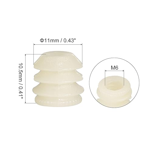 Miniatura 2 de HARFINGTON Tuercas preinsertadas de plástico para muebles, 0.433 in x 0.413 in, 30 piezas de inserciones de bisagra, tuercas de expansión de panel
