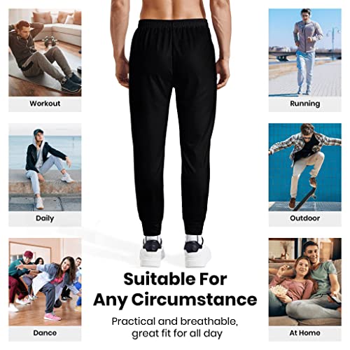 Kybate Bandana Sweatpants For Men, Breathable Black Jogger Pants Stretch Athletic Pants With Elastic Waist, Xl #TOP5
