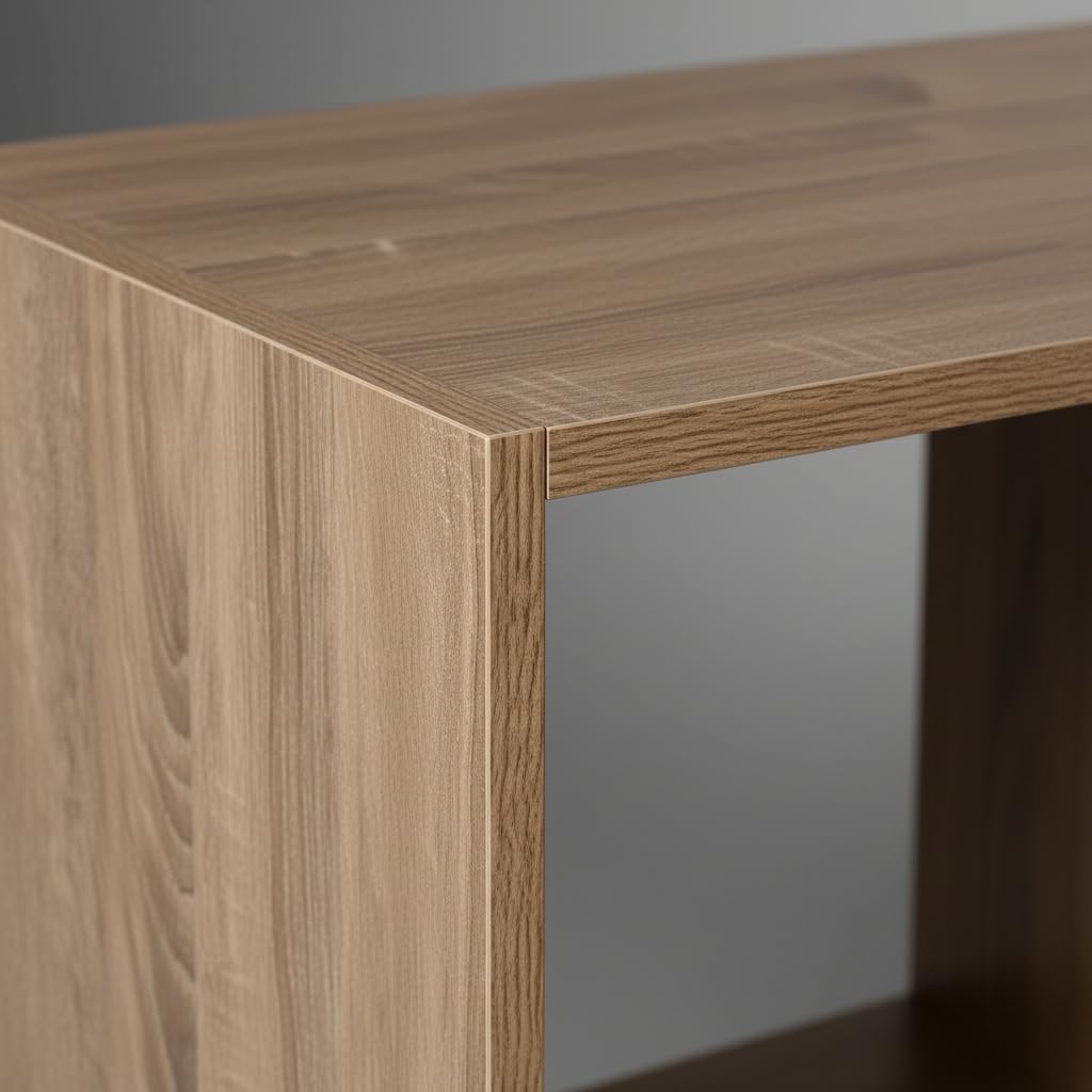 INDE MOBLEKIT | Estantería Cubo 6 Compartimentos 61.2x29.7x91.2 cm, Estantería Modular Roble, Librería Infantil o Mueble Auxiliar Cocina, Mueble de Madera para Almacenaje Hogar