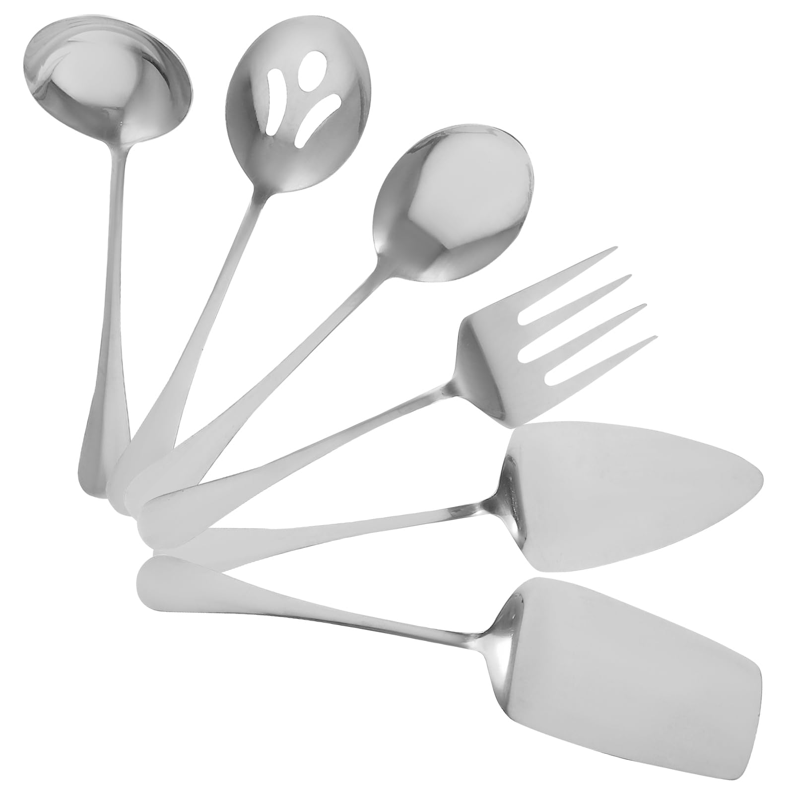 UPKOCH 1 Juego Utensilios Para Servir Fiesta De Kit De Utensilios Para Servir Pasteles Juego De Cubiertos Juego De Cena De Cocina Cuchara De Cubiertos Bien Acero Inoxidable