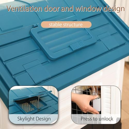 Casa para perros al aire libre de plástico impermeable con ventilación 6