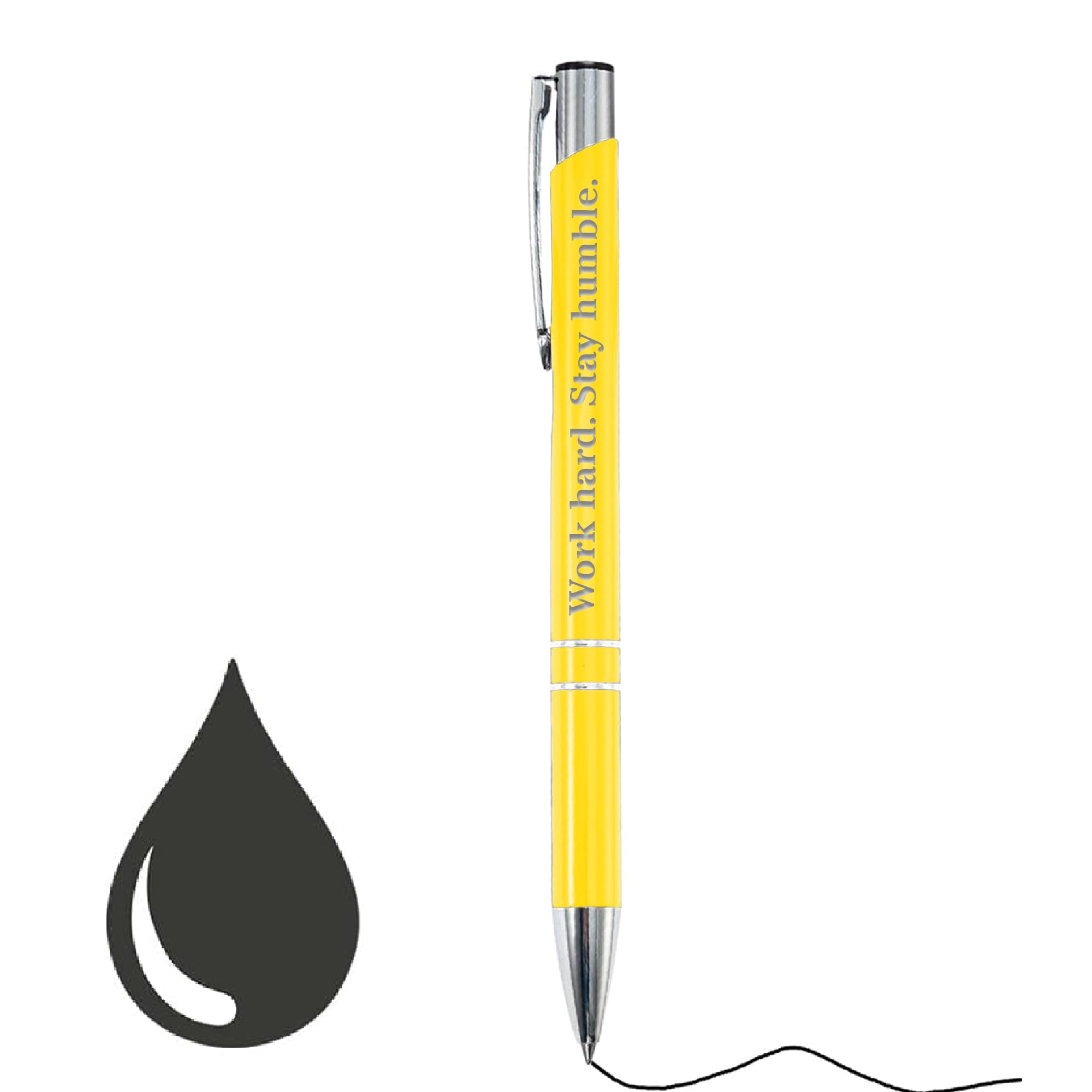 KreateSquare Custom Ballpoint Pen, Personalised with Your Choice of Text, Pen Gifts for Men Women Student, Aluminium, Fine Point & Black Ink, Unique Present