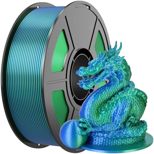 Image of Dual Color Blue Green Silk PLA Filament 1.75mm | 1kg(2.2lbs), High Speed Multicolor 3D Printer Filament for FDM 3D Printers & 3D Pens
